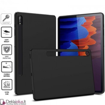 Silikoninis dėklas planšetei - juodas (Samsung Tab S7 Plus (T970/T976)/Tab S8 Plus (SM-X806)